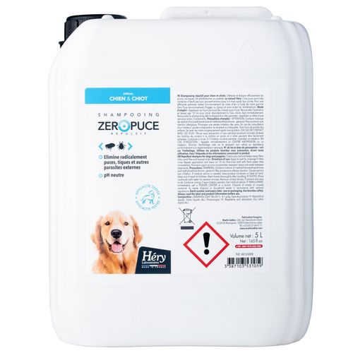 Hery Zero Puce 5L - profesjonalny szampon przeciw insektom dla psów
