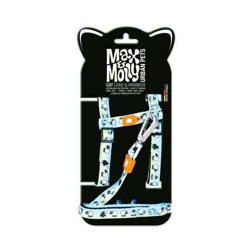 Max&Molly Cat Harness & Leash Black Sheep - zestaw szelki i smycz dla kota, wzór owce