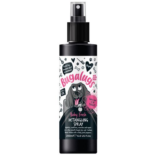 Bugalugs Baby Fresh Detangling Spray - odżywka ułatwiająca rozczesywanie dla psa, kota i koni, o pudrowym zapachu