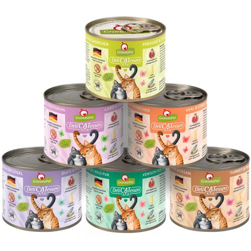 Zestaw karm GranataPet DeliCatessen bez ryb 6x 200g - bezzbożowa mokra karma dla kota, mix 6 smaków, zestaw 2