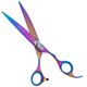 Geib Silver Rainbow Kiss Curved Scissors - wysokiej jakości nożyczki gięte z mikroszlifem i tęczowym wykończeniem