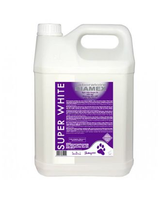 Diamex Super White Shampoo - szampon do białej, jasnej i srebrnej sierści, z olejkiem migdałowym i gliceryną, koncentrat 1:13 - 5L