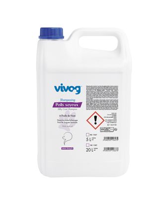 Vivog Poils Soyeux - szampon dla psa z długą sierścią, z olejem norkowym i witaminą F - 5L