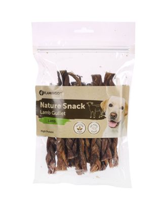 Flamingo Nature Snack Lamb Gullet 200g - przysmaki dla psa, naturalny przełyk jagnięcy