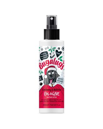 Bugalugs Cranberry & Mistletoe Cologne 200ml - perfumowany spray odświeżający dla psa, o zapachu żurawiny i jemioły