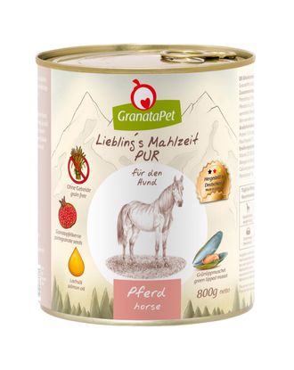 GranataPet Horse Pur - monoproteinowa bezzbożowa mokra karma dla psa, konina - 800g - PROMOCJA ze względu na datę najlepiej spożyć przed 29.04.2025