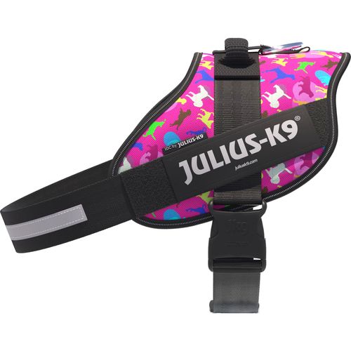 Julius-K9 IDC Powerharness Dogz - szelki dla psa, z odblaskami, wzór w kolorowe pieski