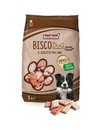 Best Bone Bisco Dog Sandwich - pyszne smakołyki dla psów w dwóch smakach - Waga: 1kg