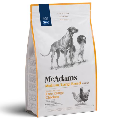 McAdams Medium/Large Breed Free Range Chicken 2kg - wypiekana karma dla średniego i dużego psa, kurczak z wolnego wybiegu