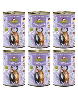 GranataPet DeliCatessen Duck &amp; Poultry - bezzbożowa mokra karma dla kota, kaczka i drób - 6x 400g