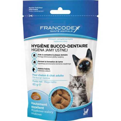 Francodex Higiena Jamy Ustnej 65g - przysmak dla kociąt i kotów przeciw kamieniowi i płytce nazębnej