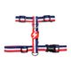 Dashi Stripes Red & Blue Back Harness - regulowane szelki guard dla psa, paski czerwono-niebieskie