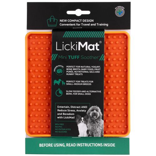LickiMat Mini Tuff Soother - mata do wylizywania dla małego psa, twarda, wzór wypustki