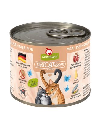 GranataPet DeliCatessen Veal Pur - bezzbożowa mokra karma dla kota, cielęcina - 200g