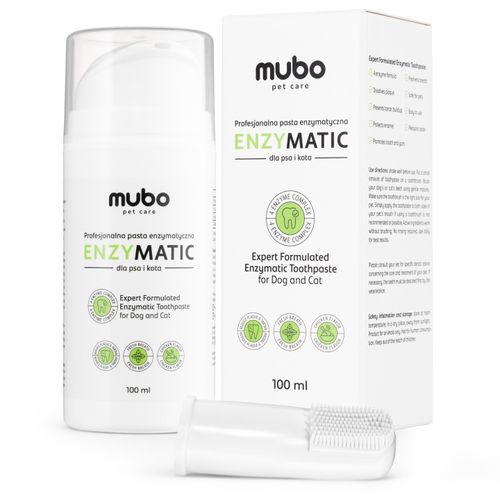 Mubo EnzyMatic Toothpaste 100ml - profesjonalna pasta enzymatyczna dla psa i kota, z czyścikiem