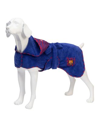 Max&Molly FC Barcelona Dog Bathrobe - szlafrok dla psa, miękki i chłonny, z motywem klubu piłkarskiego