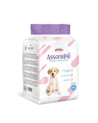 Record AssorbiPiu Puppy Pads 60x90cm - podkłady dla szczeniaka do nauki czystości, z plastrami mocującymi - 30szt.