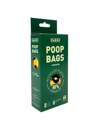 Dashi Unscented Poop Bags 4x15szt. -  biodegradowalne worki na psie odchody, 11,5x35cm