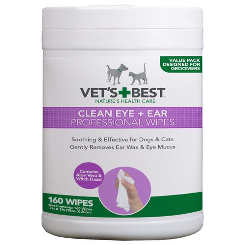 Vet's Best Clean Eye & Ear Professional Wipes 160szt. - profesjonalne chusteczki do czyszczenia uszu i okolic oczu psów i kotów