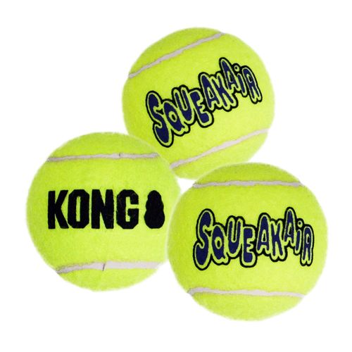 KONG SqueakAir Tennis Ball XS (4cm) 3szt. - piłka tenisowa z piszczałką, aport dla małego psa