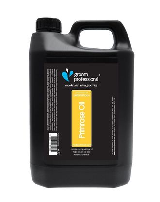 Groom Professional Primrose Oil Shampoo 4L - szampon do sierści łagodzący podrażnienia skóry, z olejkiem z wiesiołka