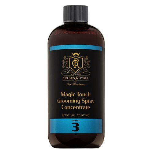 Crown Royale Magic Touch Formula 3 473ml - spray antystatyczny i nabłyszczający do gęstej i obfitej sierści psa, koncentrat 1:15