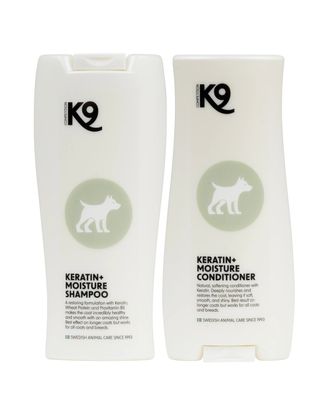 K9 Keratin+ Moisturizing - zestaw szampon + odżywka z keratyną, regenerująco-nawilżający