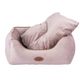 Biglo Velur Love Lux Pink - Velour Bed For Dogs & Cats, With Decorative Trim, Misty Rose