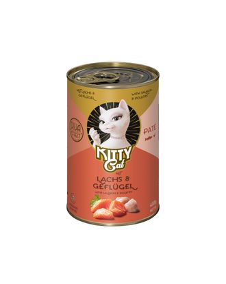 Kitty Cat Salmon & Poultry Pate - bezzbożowa mokra karma, pasztet dla kota, z łososiem i drobiem - 400g