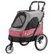 Show Tech Petstro 3-Wheel Buggy Grey/Pink - wózek dla psa, kota, spacerówka, do 30kg