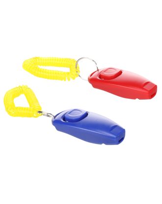 Flamingo Dog Training Clicker 2in1 - kliker dla psa, z gwizdkiem, czerwony