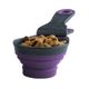 Dexas Collapsible KlipScoop 3w1 Medium 237ml - Foldable Food Scoop, Measuring Cup And Bag Clip In One, Purple