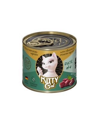 Kitty Cat Venison & Poultry Hearts Pate - bezzbożowa mokra karma, pasztet dla kota, z dziczyzną i sercami drobiowymi - 200g