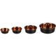 Flamingo Ezra Round Black & Copper - stalowa miska dla psa i kota, czarno - miedziana