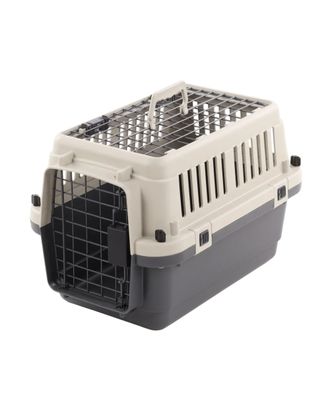 Flamingo Transport Cage Neto Dark Grey XS - solidny transporter dla psa i kota, do 7 kg