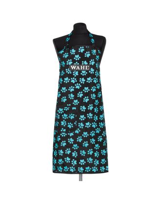 Wahl Paw Apron Black & Blue - fartuch groomerski, czarny w niebieskie łapki