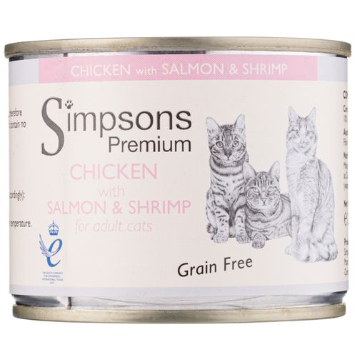 Simpsons Premium Cat Chicken with Salmon & Shrimp 200g - bezzbożowa mokra karma dla kota, kurczak, łosoś i krewetki