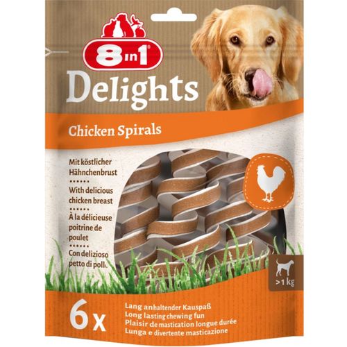 8in1Delights Chicken Spirals 60g - przysmaki dla psa, spirale do żucia ze skóry wołowej i piersi kurczaka