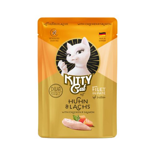 Kitty Cat Filet in Pate Chicken & Salmon 85g - saszetka dla kota, z kurczakiem i łososiem, filet w pasztecie