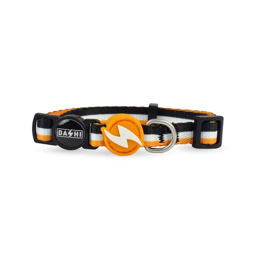 Dashi Stripes Orange & Black Cat Collar - obroża dla kota, paski pomarańczowo-czarne