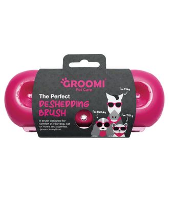 Groomi Deshedding Pink Brush -  zgrzebło groomerskie, trymer do usuwania podszerstka