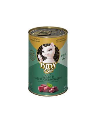 Kitty Cat Venison & Poultry Hearts Pate - bezzbożowa mokra karma, pasztet dla kota, z dziczyzną i sercami drobiowymi - 400g