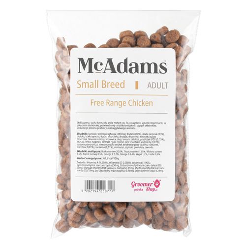 McAdams Small Breed Free Range Chicken 100g - wypiekana karma dla małego psa, kurczak z wolnego wybiegu - próbka