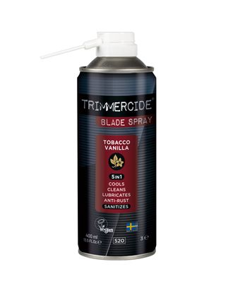 Trimmercide Blade Spray 5in1 Tobacco & Vanilla 400ml - preparat do konserwacji i czyszczenia ostrzy, zapach tytoniu z wanilią
