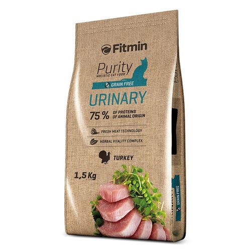Fitmin Purity Urinary Turkey 1,5kg - pełnoporcjowa karma dla dorosłych kotów wspomagająca funkcje układu moczowego, z indykiem