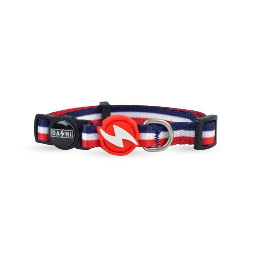 Dashi Stripes Red & Blue Cat Collar - obroża dla kota, paski czerwono-niebieskie