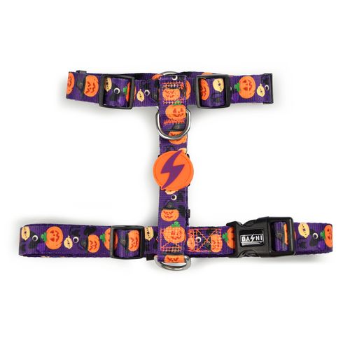 Dashi Pumpkin Back Harness - regulowane szelki guard dla psa, wzór w dynie Halloween