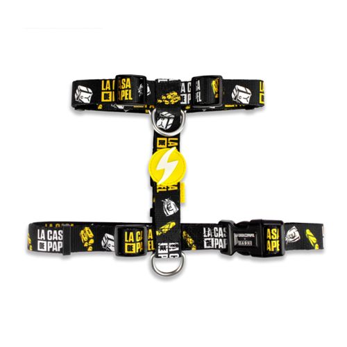 Dashi La Casa De Papel Golden Back Harness - regulowane szelki guard dla psa, motyw z serialu Dom z Papieru, czarne