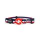 Dashi Stripes Red & Blue Cat Collar - obroża dla kota, paski czerwono-niebieskie