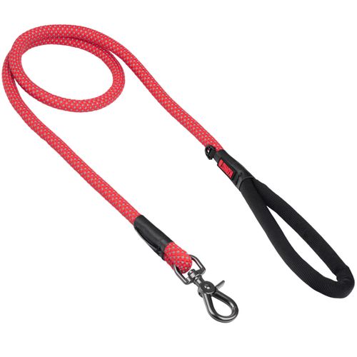 KONG Rope Leash One Size Red - smycz linowa dla psa z odblaskowymi przeszyciami, czerwona